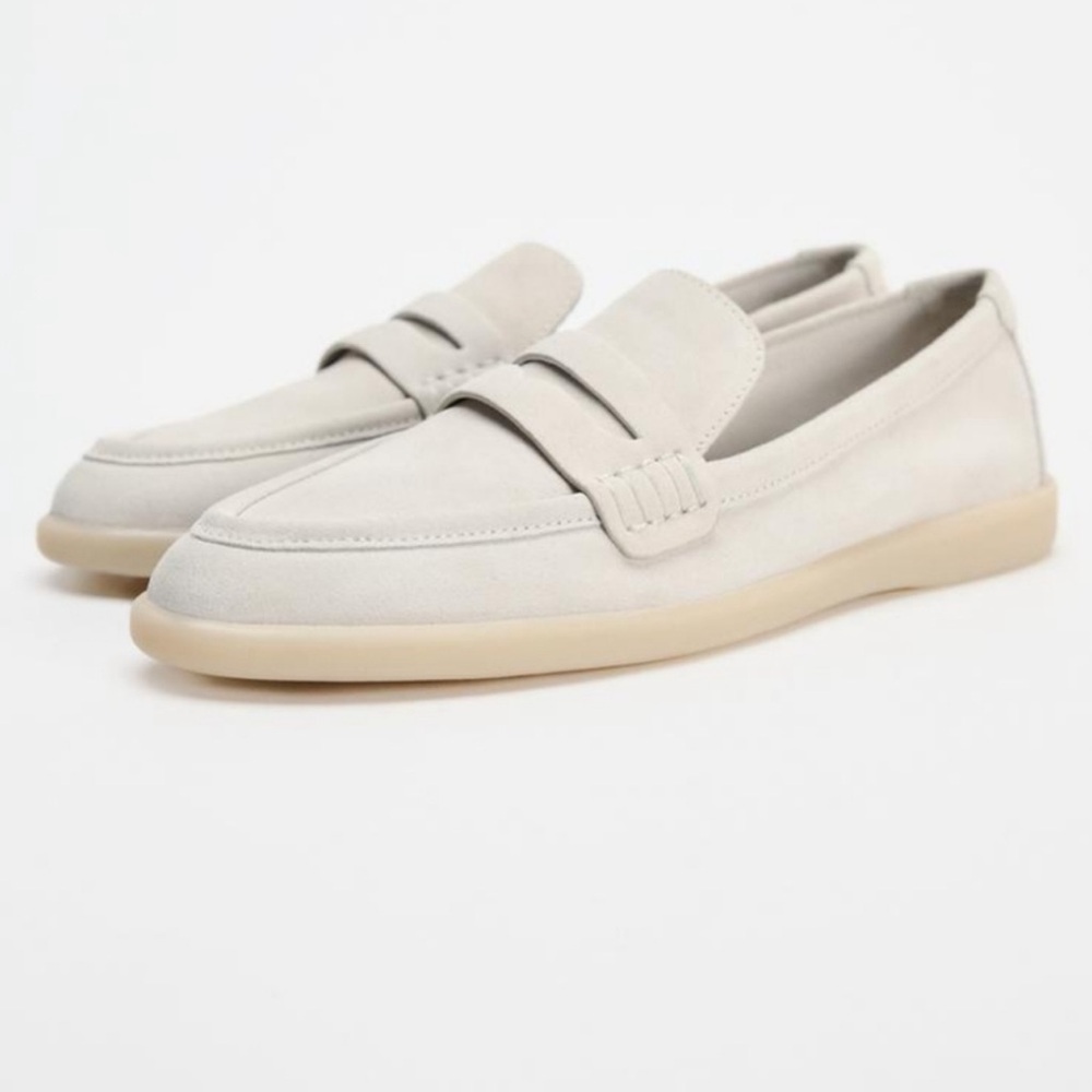 NWT Zara Suede Penny Loafers